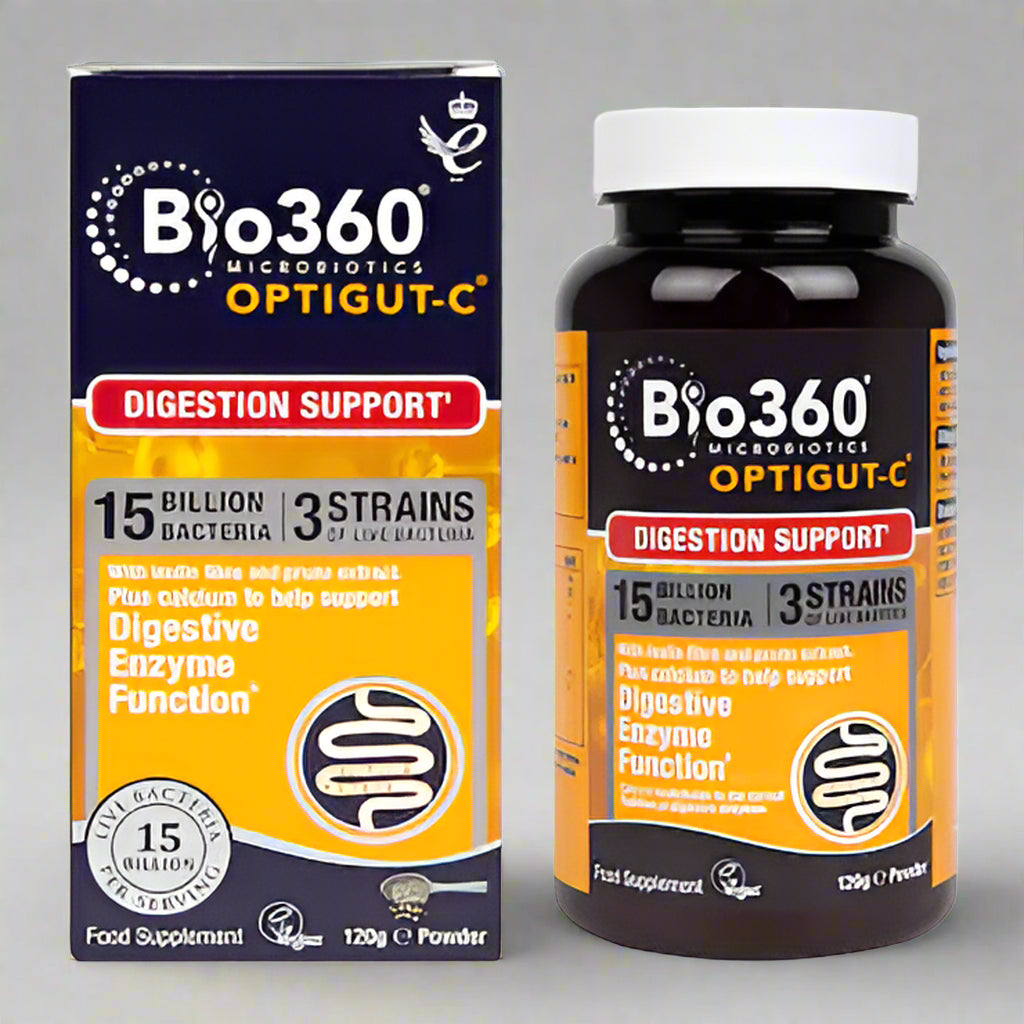 Natures Aid OptiGUT-C 120g Front Label with Gut Support Benefits