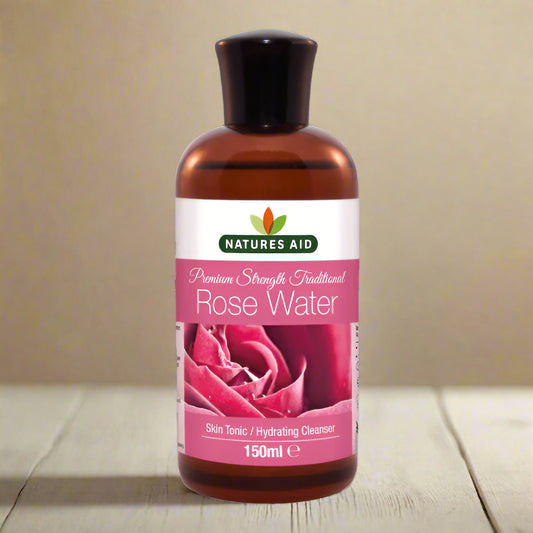  Front view of Natures Aid Rosewater Triple Strength – 150ml bottle