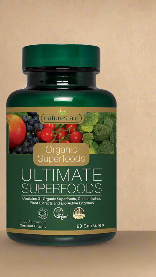 Natures Aid Ultimate Superfood Organic – 60 Capsules front label – IHS Irish Health Store