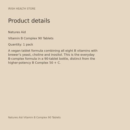 Natures Aid Vitamin B Complex 90 Tablets product details