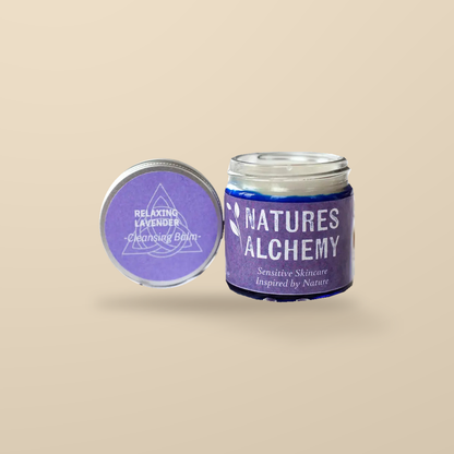 Natures Alchemy Lavender Cleansing Balm – 60ml — original product packaging on warm beige background