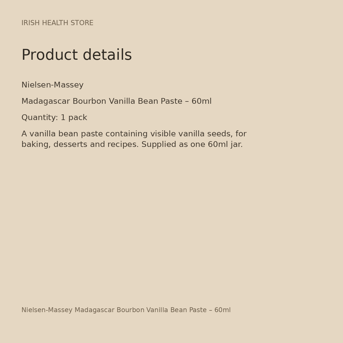 Nielsen-Massey Madagascar Bourbon Vanilla Bean Paste – 60ml product details