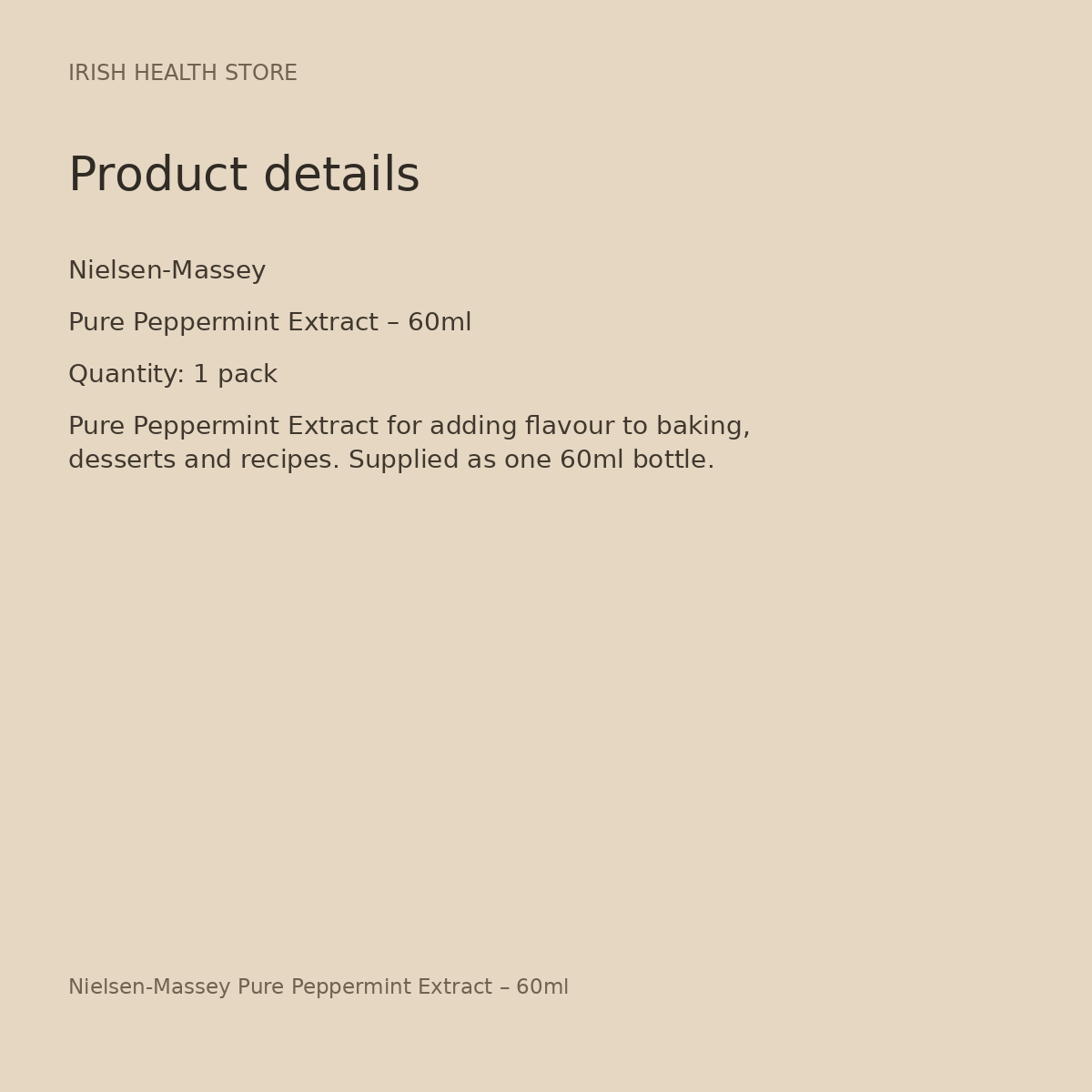 Nielsen-Massey Pure Peppermint Extract – 60ml product details