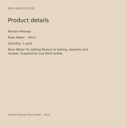 Nielsen-Massey Rose Water – 60ml product details