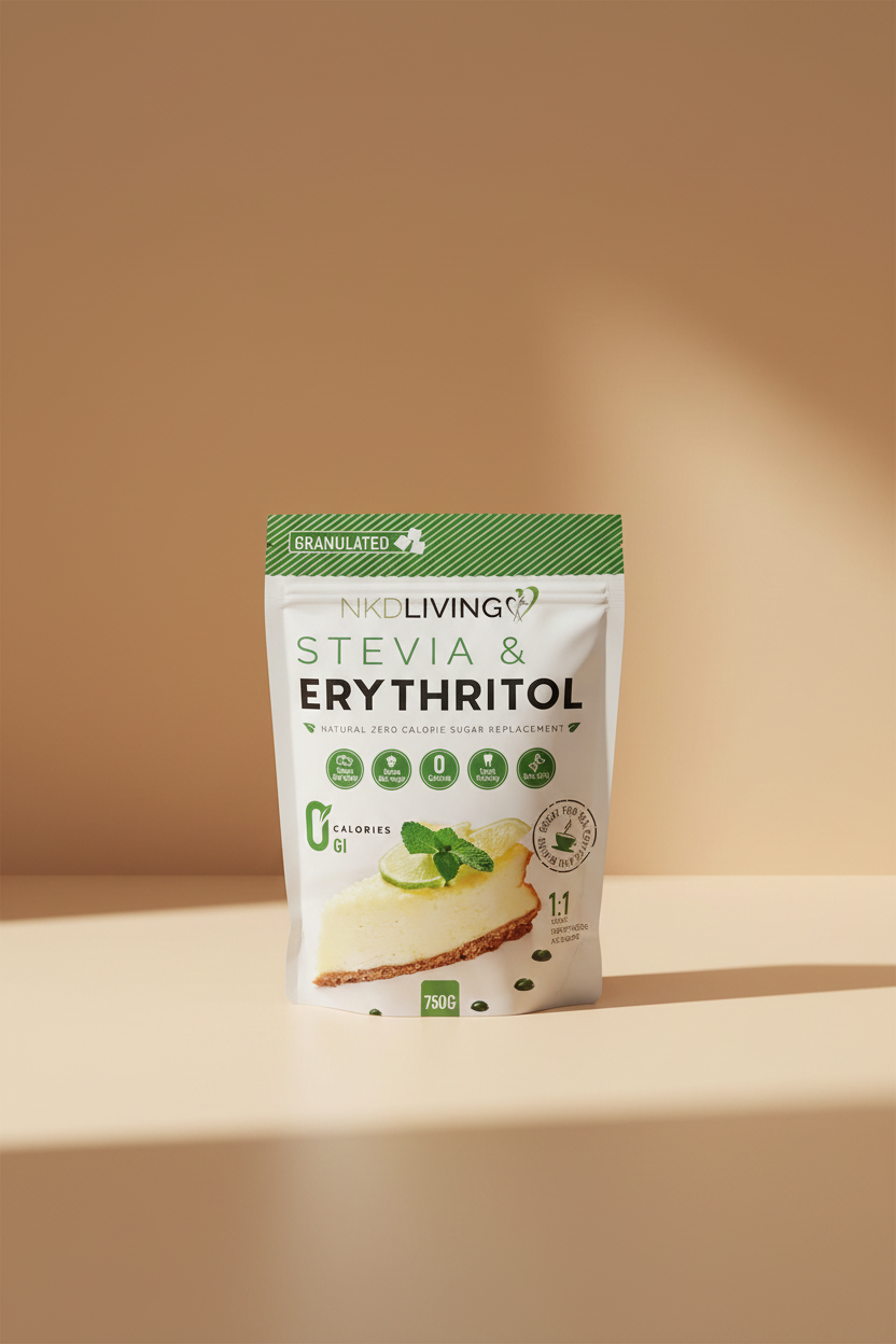 Package of N KD Living Stevia & Erythritol on a white background