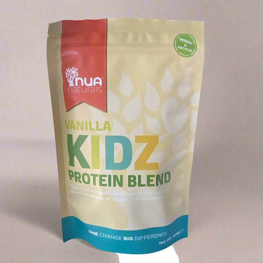 NUA Naturals Kidz Multi Nutrient Protein Vanilla 225g Front Label