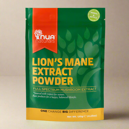  NUA Naturals Lion’s Mane Extract Powder 120g pouch front view