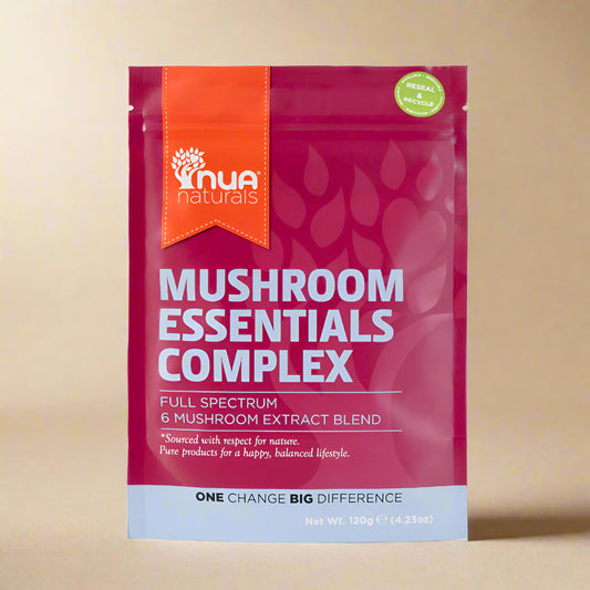 NUA Naturals Mushroom Essentials Complex 120g pouch front view