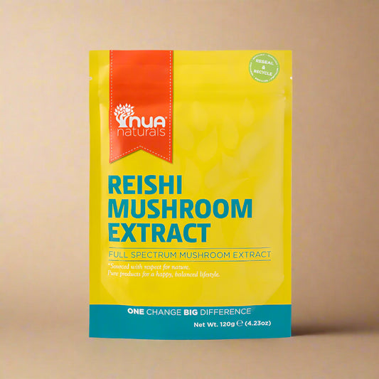 NUA Naturals Reishi Extract Powder 120g front pouch