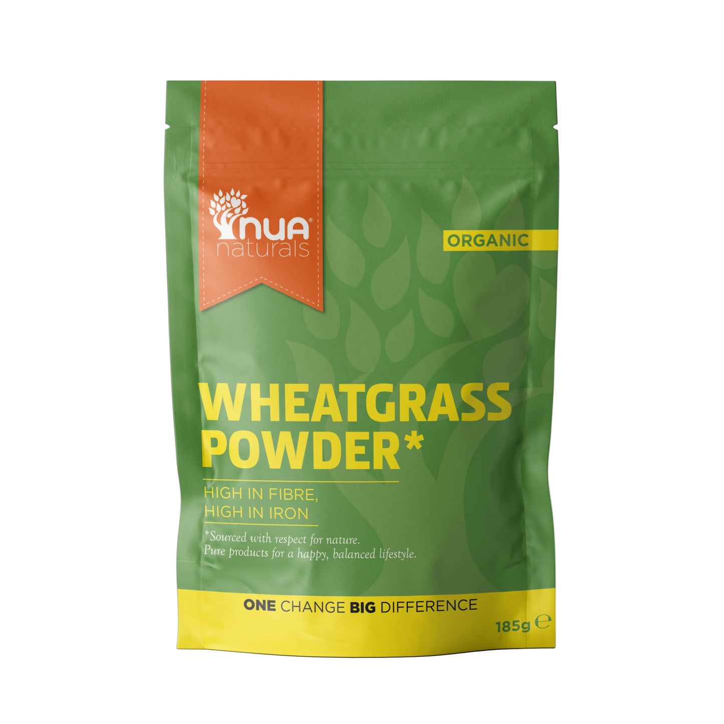 NUA Naturals Wheatgrass Powder Organic 200g – Front of Pack