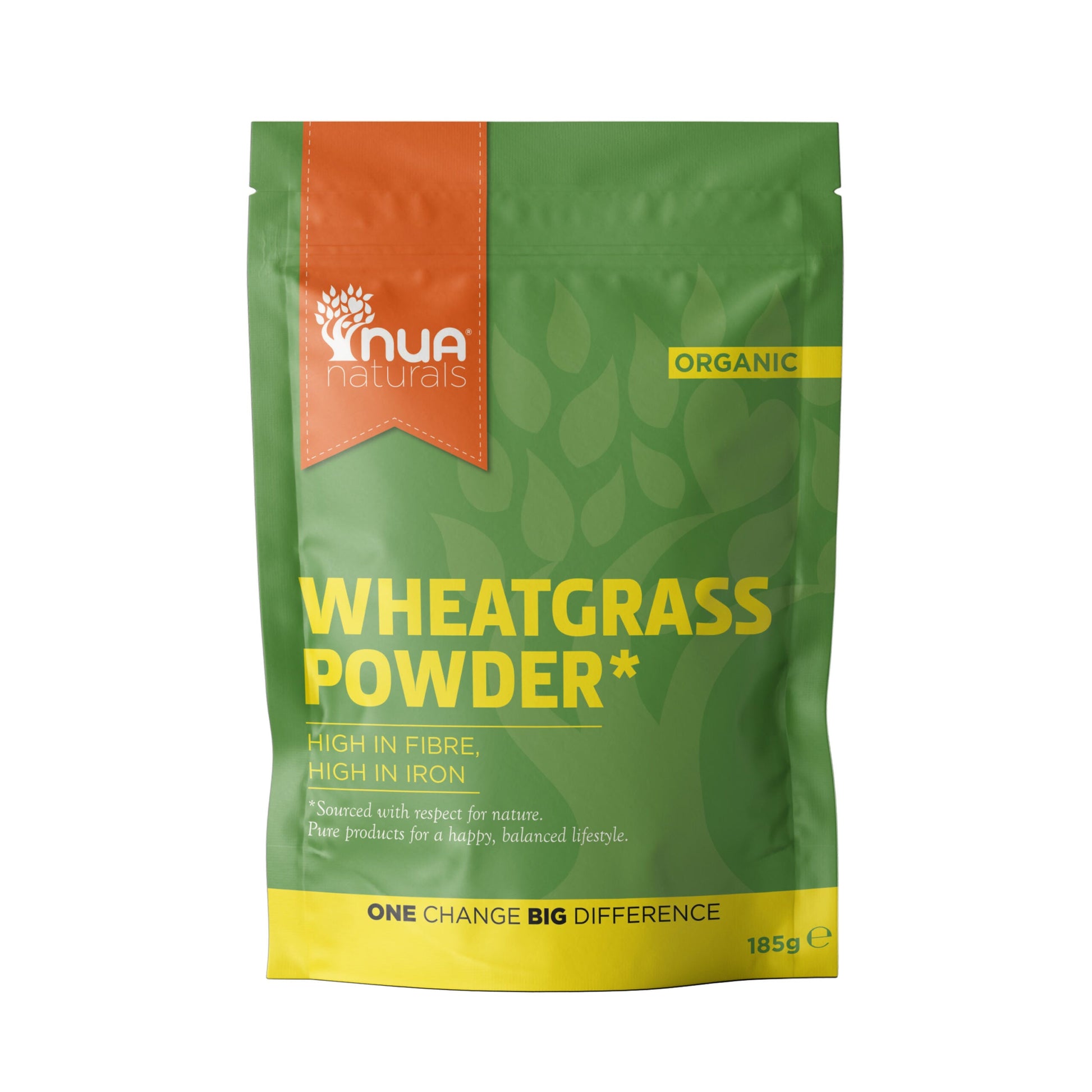 NUA Naturals Wheatgrass Powder Organic 200g – Front of Pack