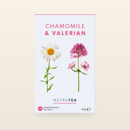 NutraTea Chamomile & Valerian Tea – 20 Tea Bags original packaging
