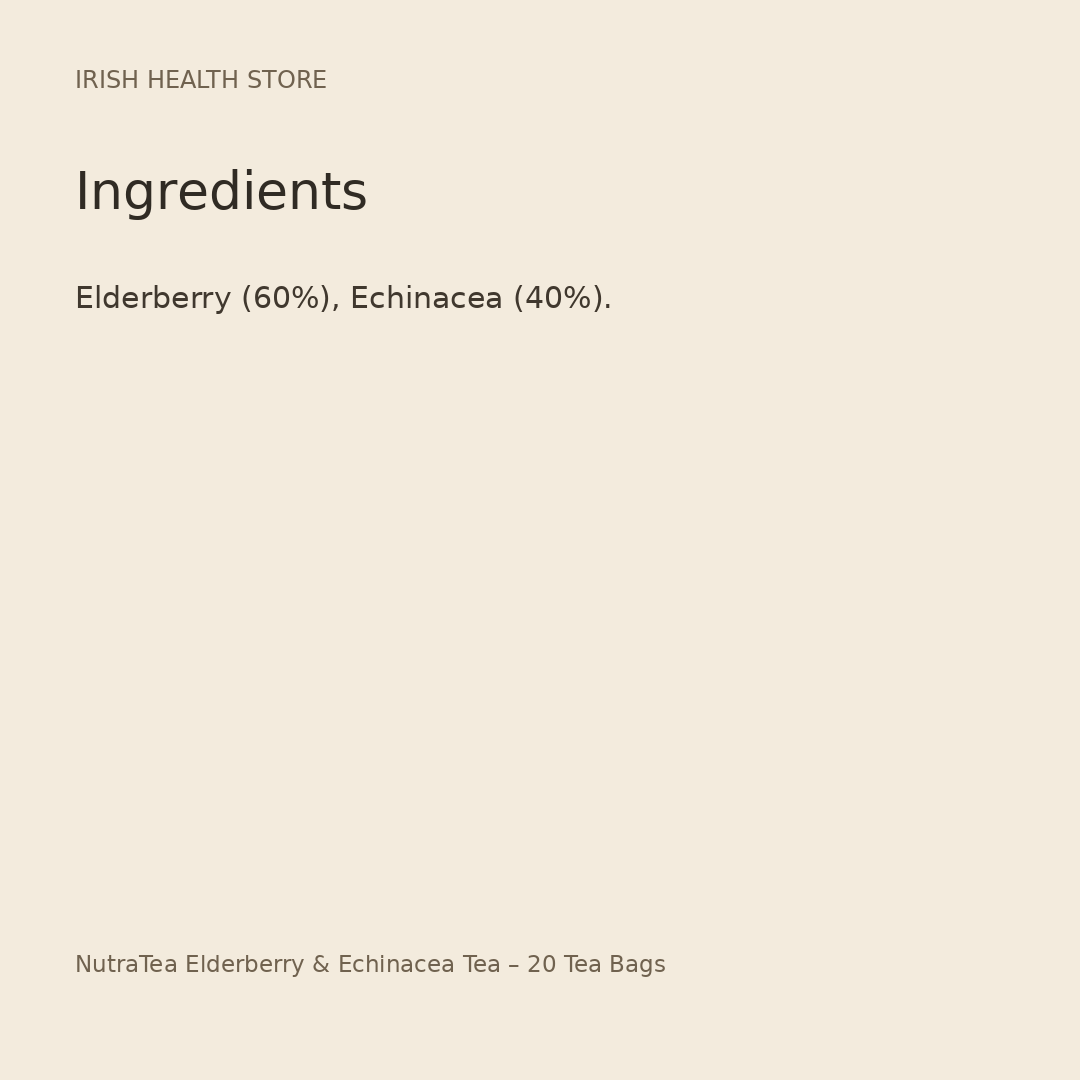 NutraTea Elderberry & Echinacea Tea – 20 Tea Bags ingredients