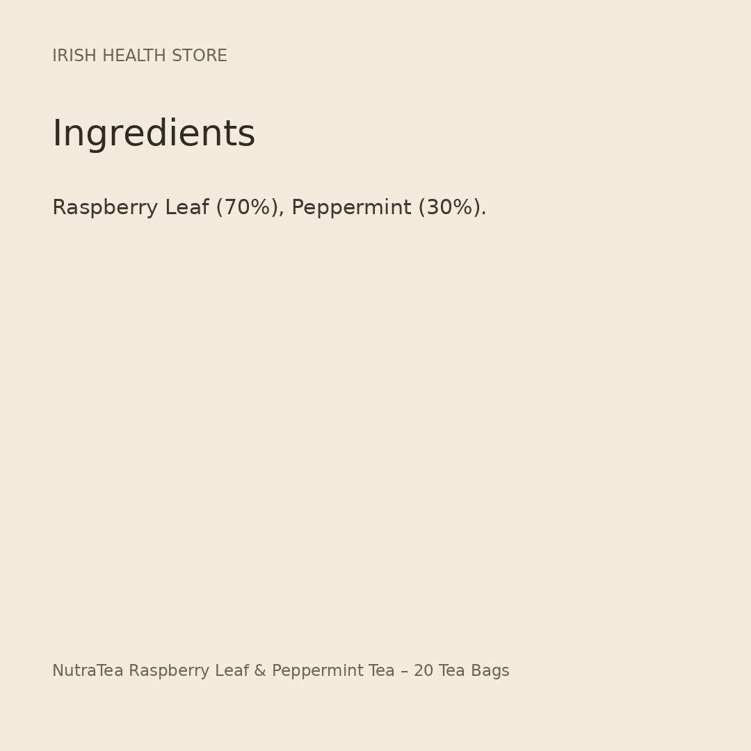NutraTea Raspberry Leaf & Peppermint Tea – 20 Tea Bags ingredients