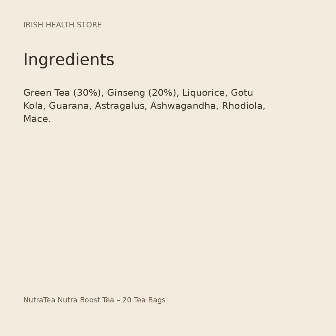 NutraTea Nutra Boost Tea – 20 Tea Bags ingredients