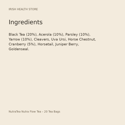 NutraTea Nutra Flow Tea – 20 Tea Bags ingredients