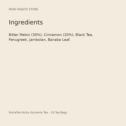 NutraTea Nutra Glycemia Tea – 20 Tea Bags ingredients