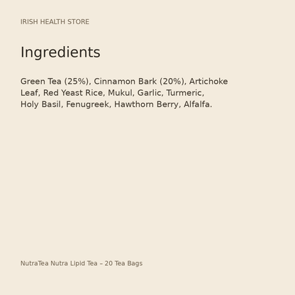 NutraTea Nutra Lipid Tea – 20 Tea Bags ingredients