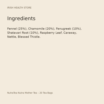 NutraTea Nutra Mother Tea – 20 Tea Bags ingredients