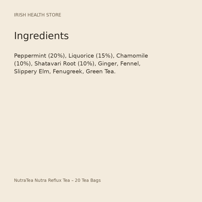 NutraTea Nutra Reflux Tea – 20 Tea Bags ingredients