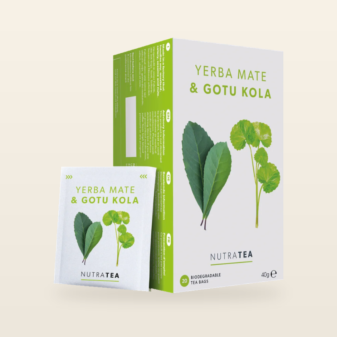 NutraTea Yerba Mate & Gotu Kola Tea – 20 Tea Bags original packaging
