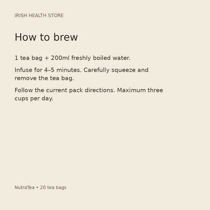 NutraTea tea brewing directions