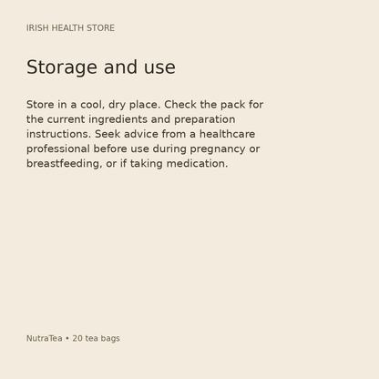 NutraTea tea storage and use guidance