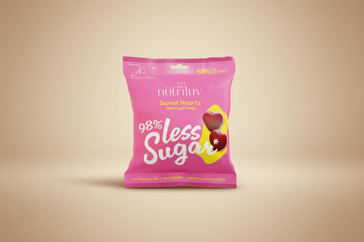 Nutriluv Sweet Hearts 98% Less Sugar Case 24 x 50g