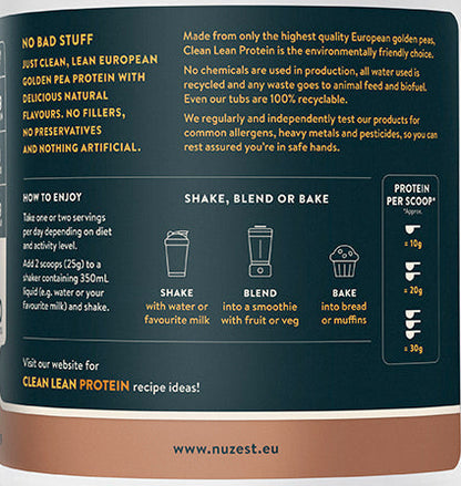 Rich Chocolate Protein 500g by Nuzest – Ingredients and Nutrition