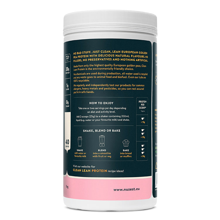 Clean Lean Protein Wild Strawberry 1kg – Supplement Facts and Ingredients