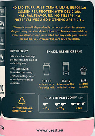 Scoop of Nuzest Wild Strawberry Clean Lean Protein powder