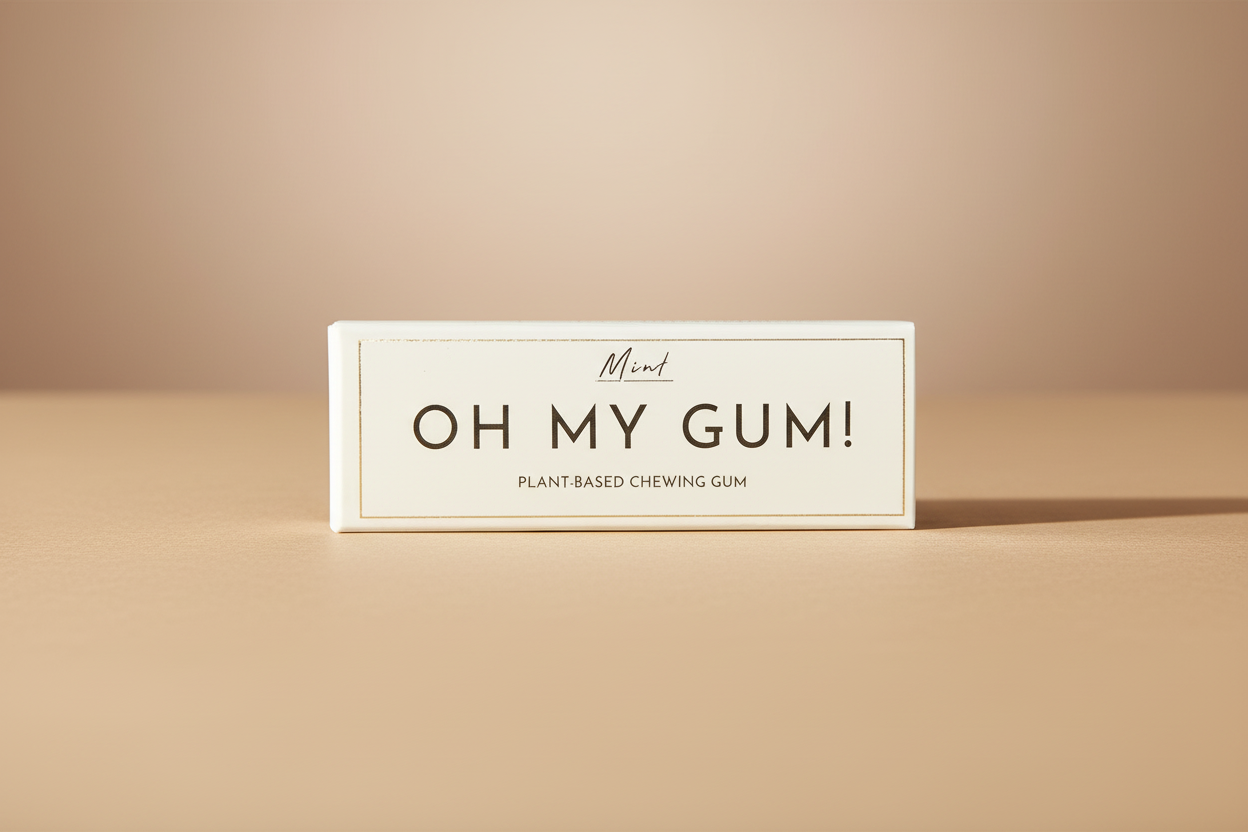 Oh My Gum Sugar Free Plant Based Mint Chewing Gum Case