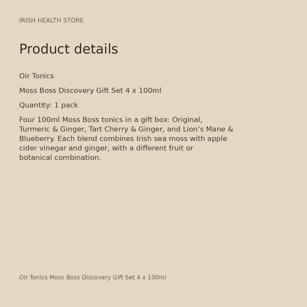 Oir Tonics Moss Boss Discovery Gift Set 4 x 100ml product details