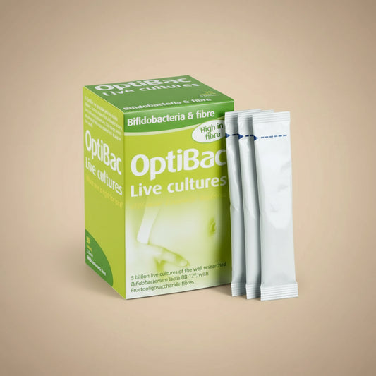 Optibac Bifidobacteria and Fibre 30 Sachets Supplement Box