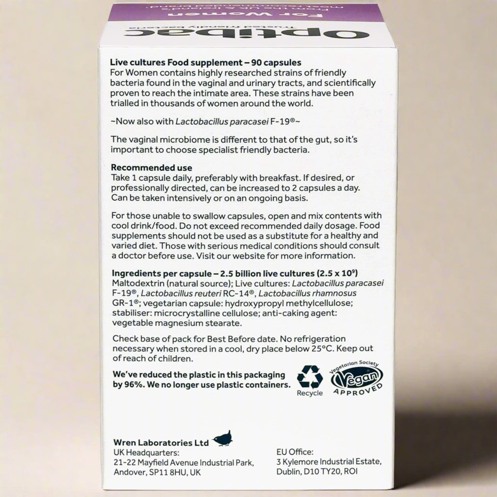 Optibac For Women 90 Capsules Supplement Facts