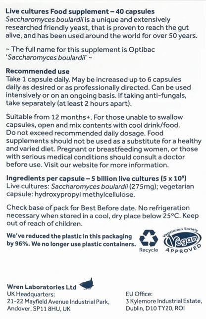 Back of a supplement package with text and branding