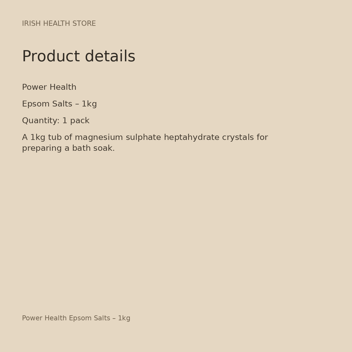 Power Health Epsom Salts – 1kg product details