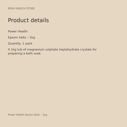 Power Health Epsom Salts – 1kg product details
