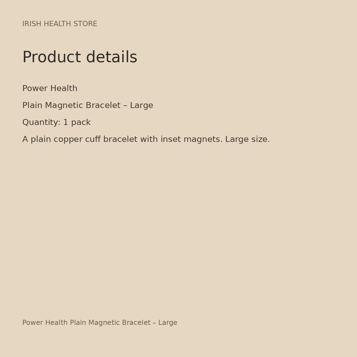 Power Health Plain Magnetic Bracelet – Large product details
