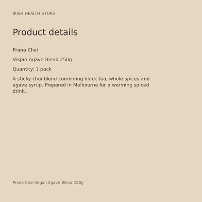 Prana Chai Vegan Agave Blend 250g product details