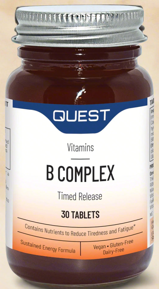 Quest B Complex Time Release 30 Tablets Bottle Front View
