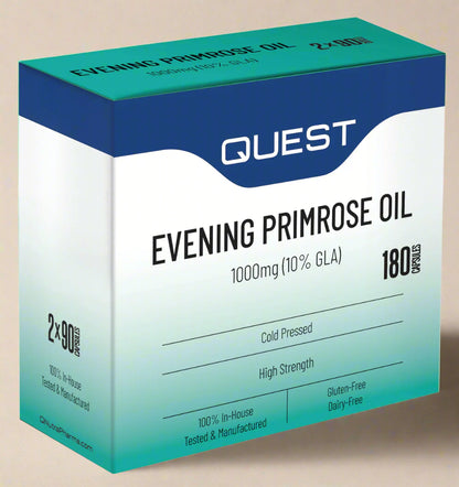 Quest Evening Primrose Oil 1000mg twin pack 180-capsule box