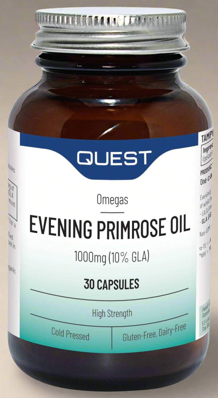 Quest Evening Primrose Oil 1000mg – 30 Capsules Front Bottle