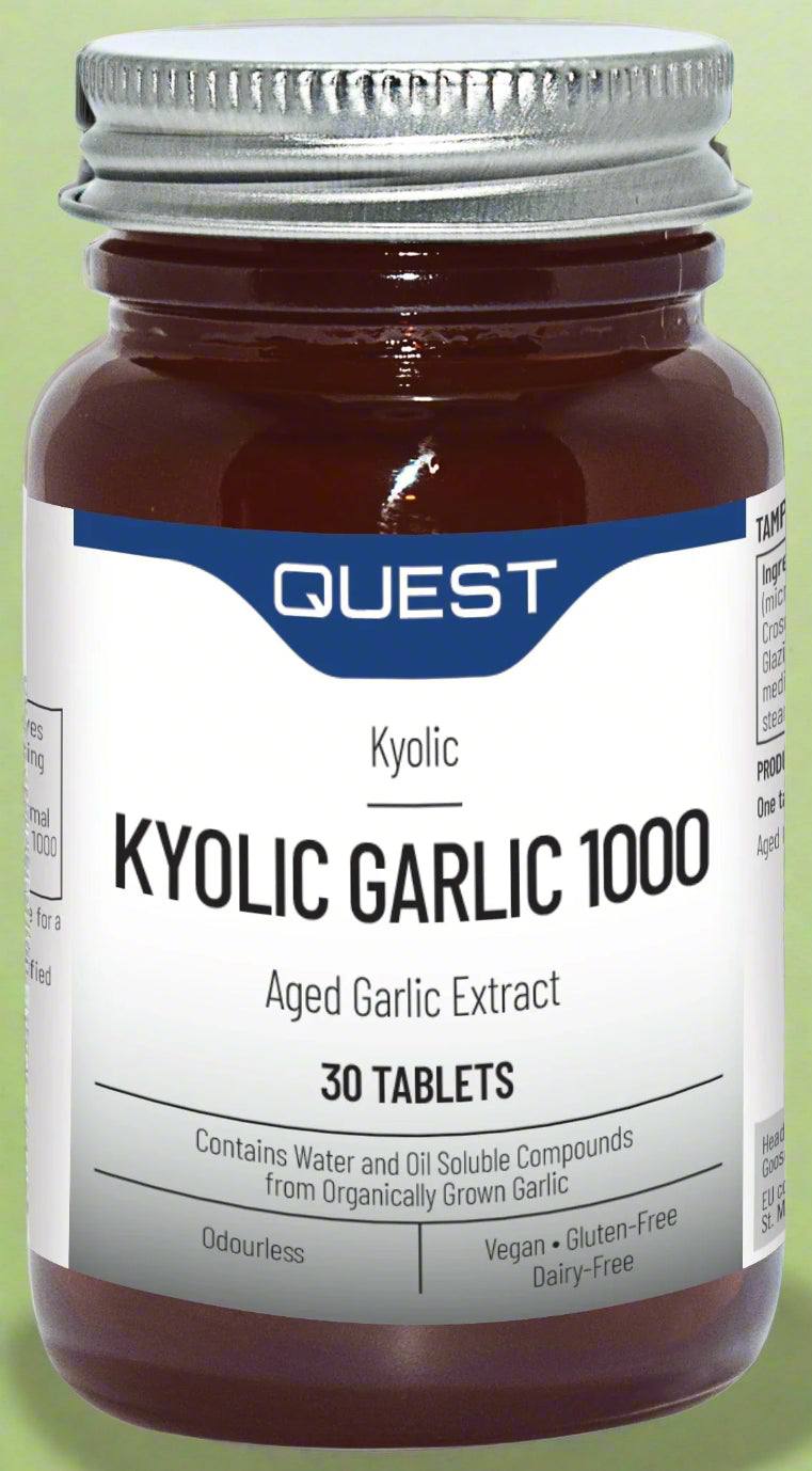 Quest Kyolic Garlic 1000mg 30 Tablets Front Bottle View
