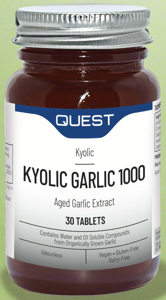 Quest Kyolic Garlic 1000mg 30 Tablets Front Bottle View