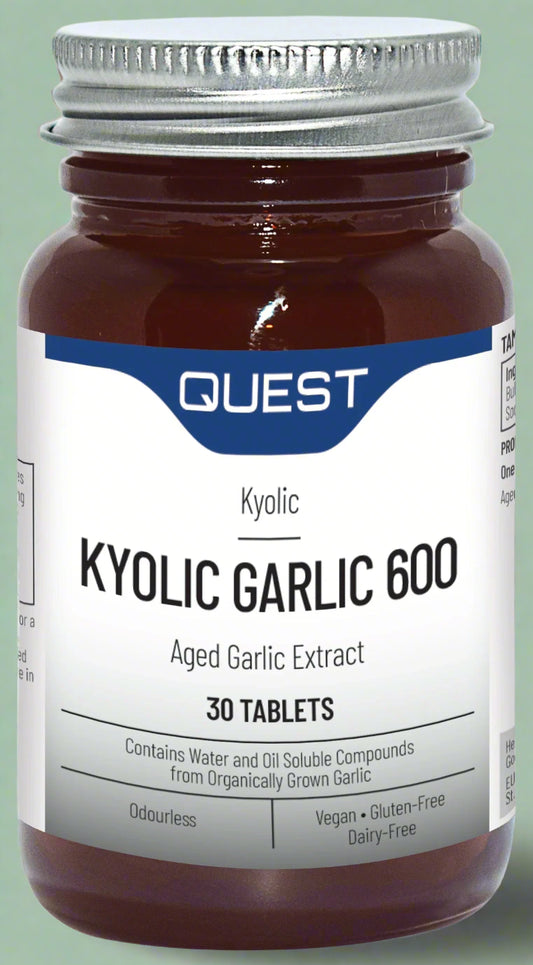 Quest Kyolic Garlic 600mg 30 Capsules Front Bottle View