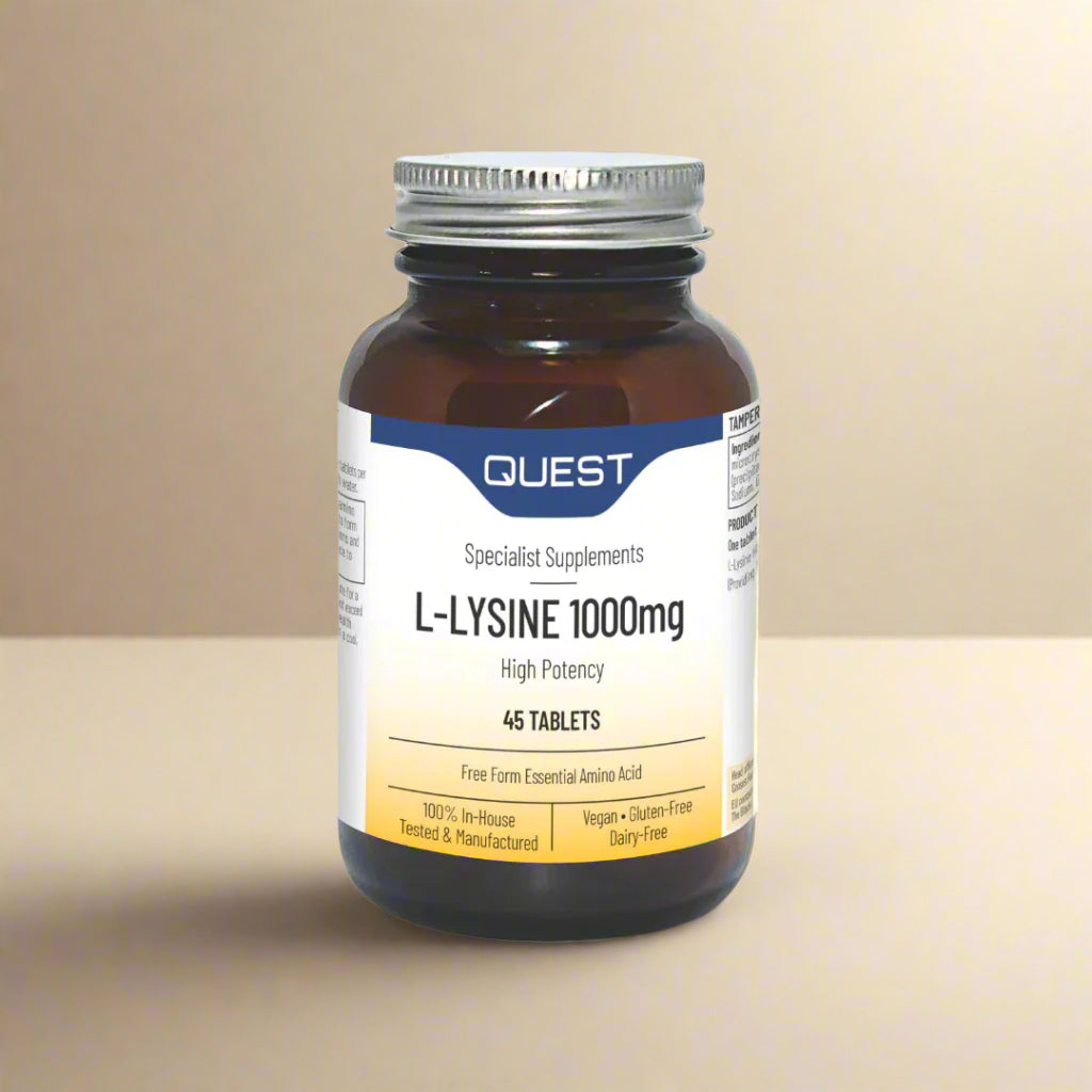 Quest L-Lysine 1000mg – 45 Tablets Front Label