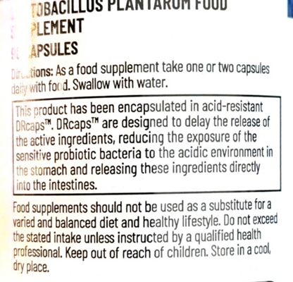 Quest L. Plantarum 90 capsules directions label