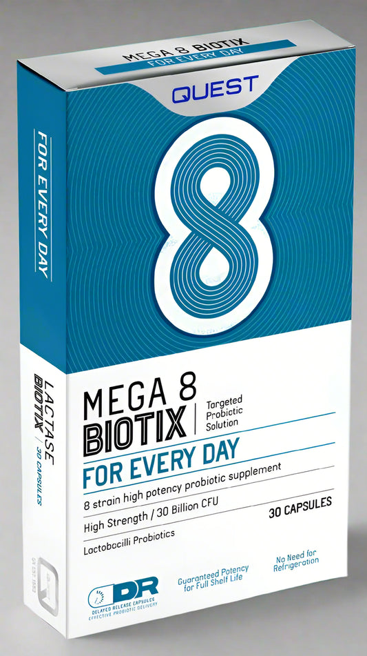 Quest Megabiotix 30 Capsules Bottle Front View