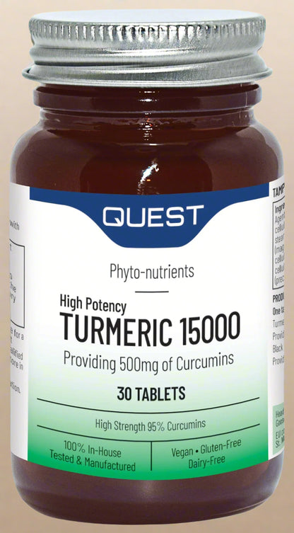 Quest Turmeric 15000 30 Tablets Front Bottle Image